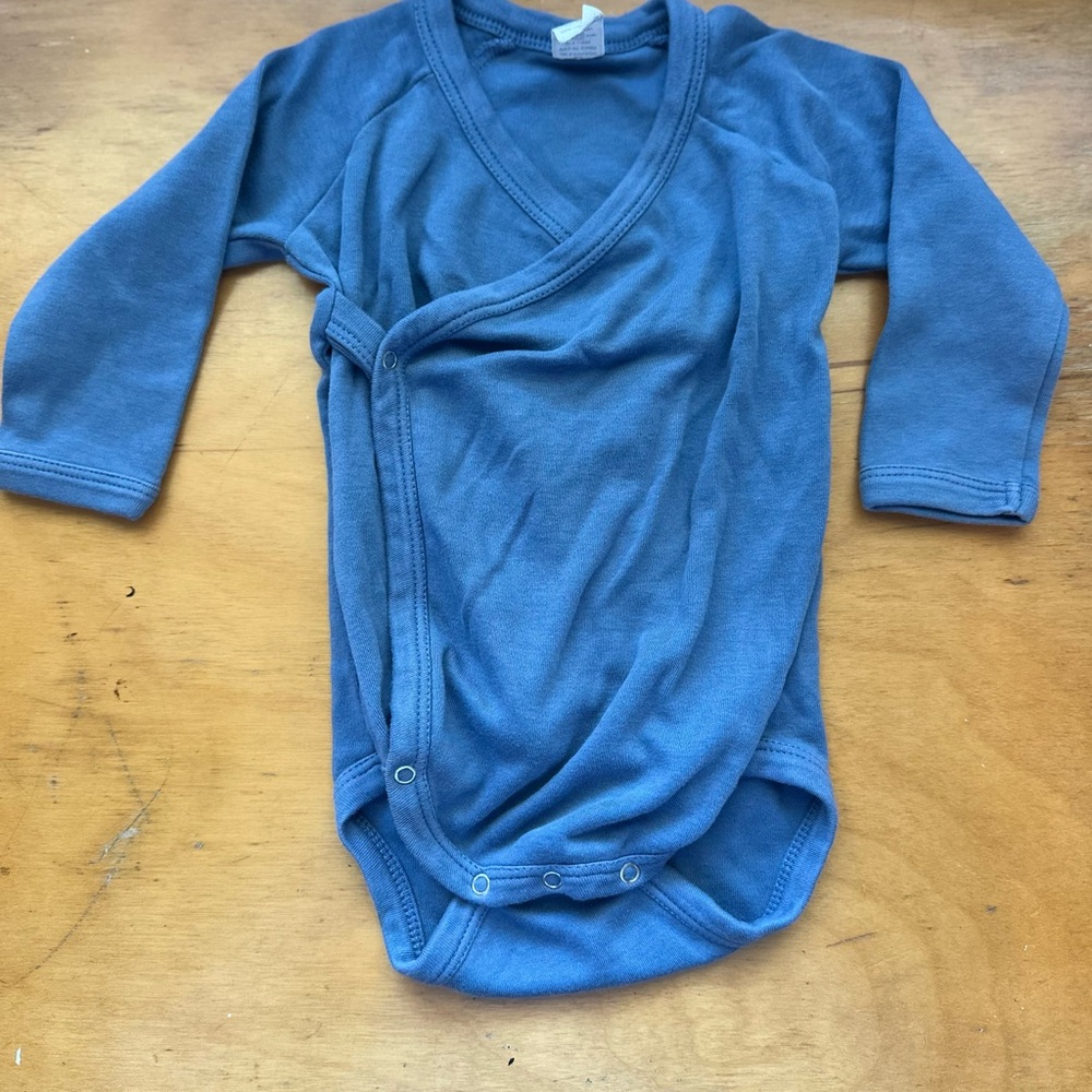 Kate Quinn Blue Wrap Onesie